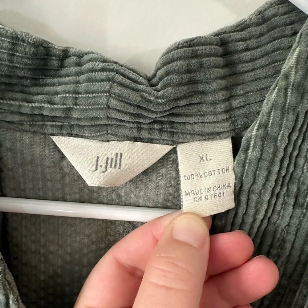 J. Jill Green Wide Wale 100% Cotton Corduroy Shaket Blazer Size XL - Image 4