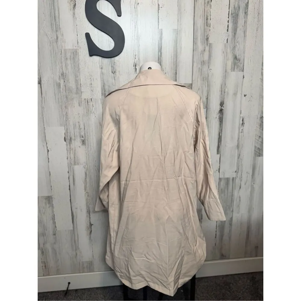 Truth by republic open front trench lightweight drape jackets size small Tan - Image 6