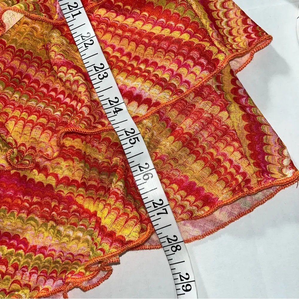 Orange Pink Ruched Ruffle Sleeveless Mini Dress Junior’s Size XXL - Image 11