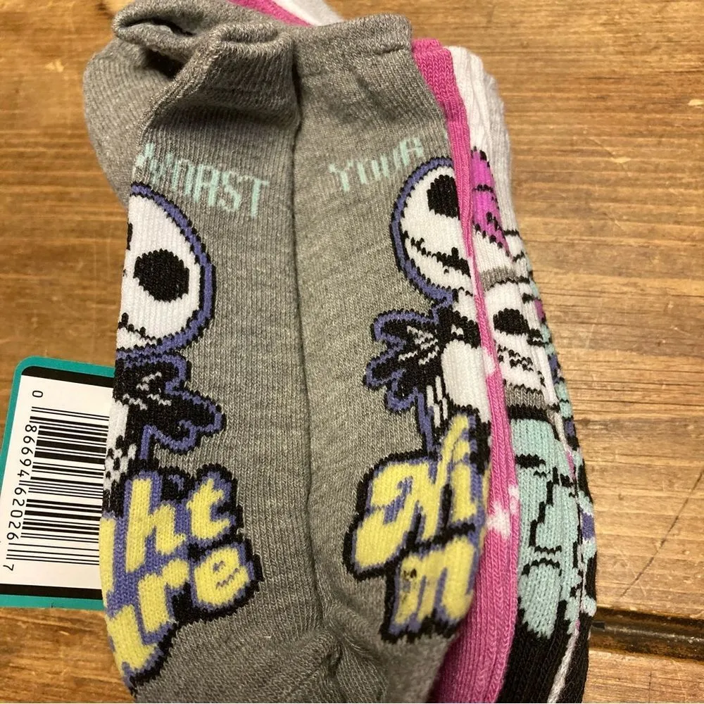 The Nightmare Before Christmas 5 Pairs No Show Socks NWT Jack Skellington Sally - Image 7