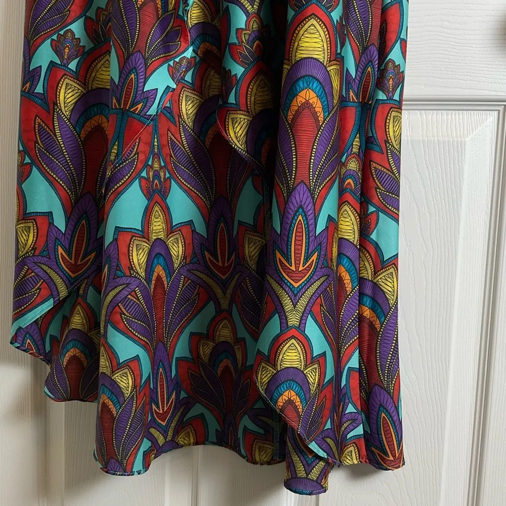 Nicole Miller woman’s Colorful Strapless Maxi Dress size 6 Green - Image 7