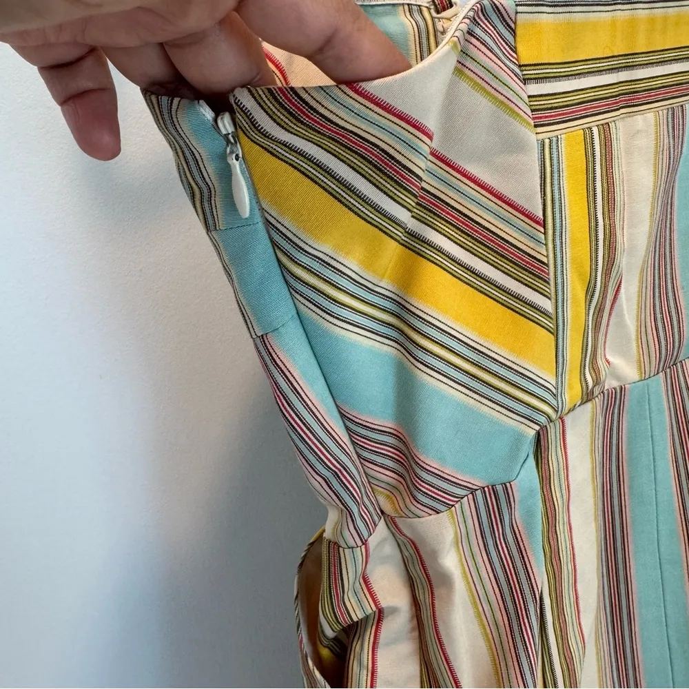 Moulinette Soeurs Straightaway Jacquard Striped Dress with Bow Detail size 2 - Image 5