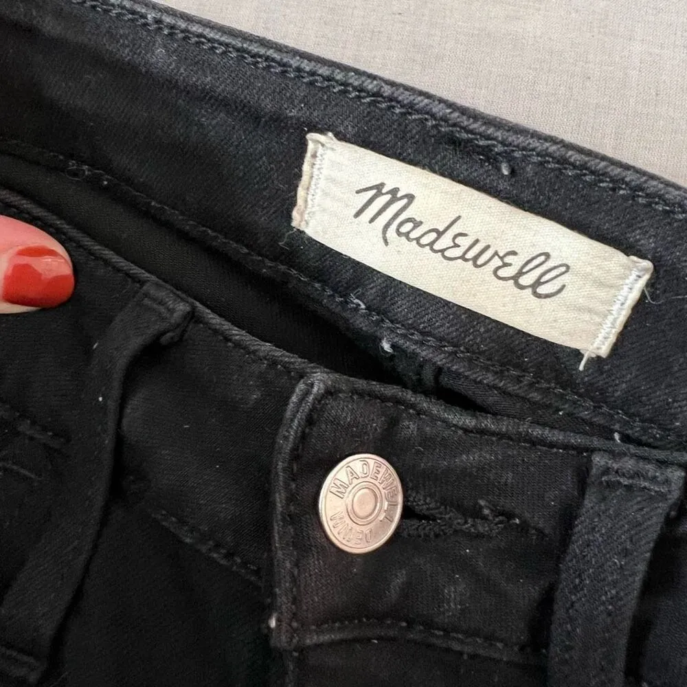 Madewell  10" High-Rise Skinny curvy roadtripper Jeans in Black Frost size 25 - Image 9