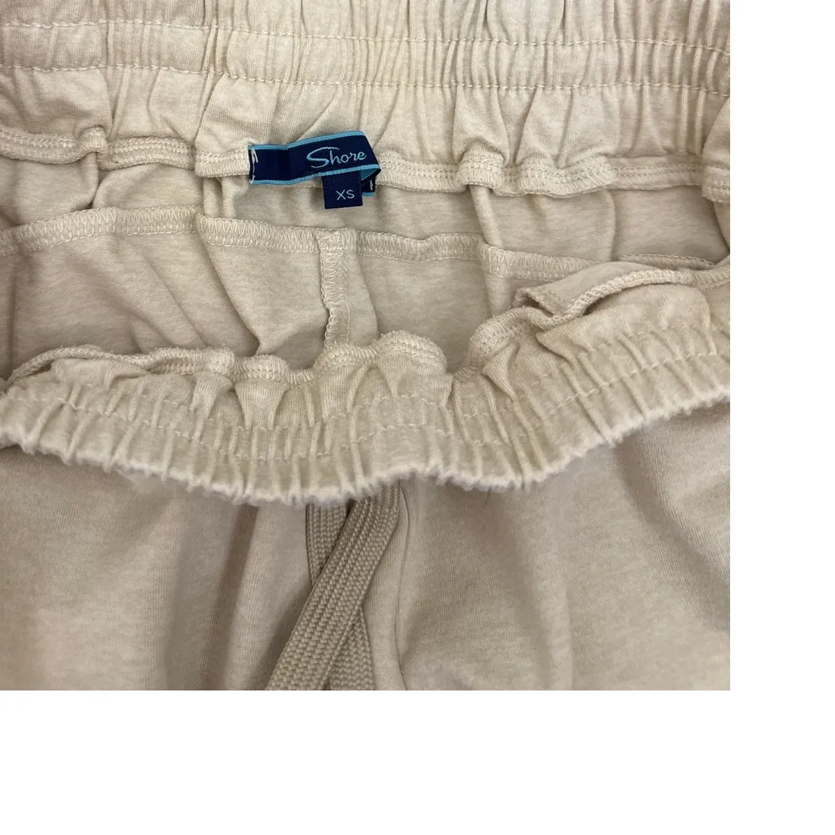 Shore Sweatpants Tan Cream Drawstring Casual Everyday Joggers Size Women's XS - Image 4