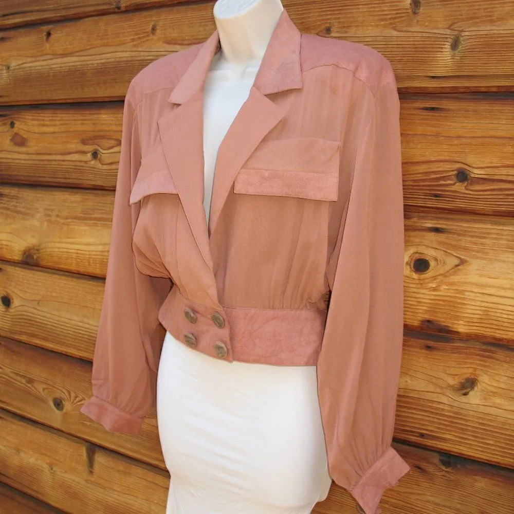 Vintage Faux Suede Jacket Orange Size XS - Image 2