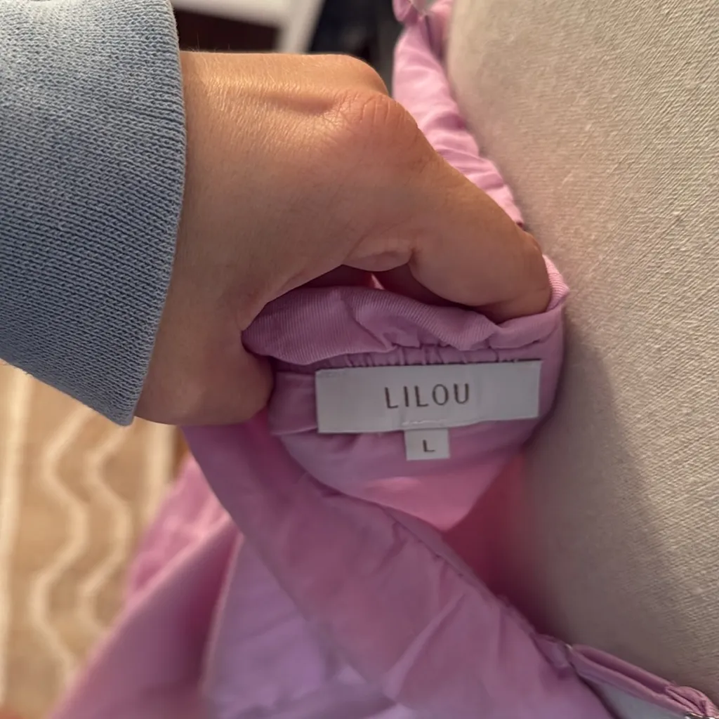 LILOU Maxi Dress with Ruffles, Lavender Large Pink - Image 6