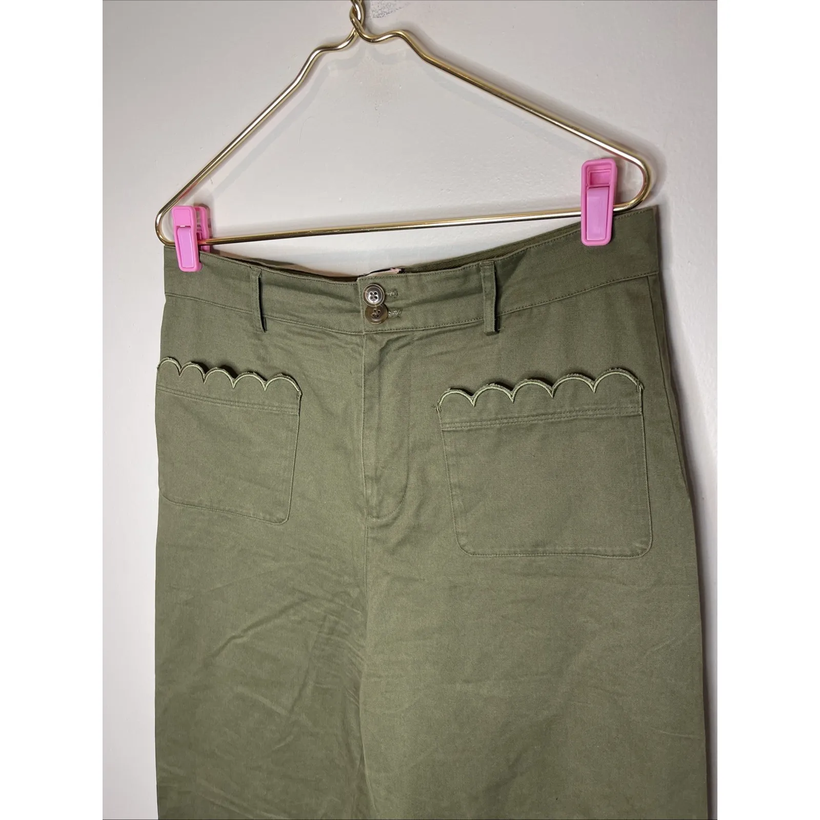 Tuckernuck‎ Wide Leg Green Davis Kakhi Pant Sz 10 - Image 3