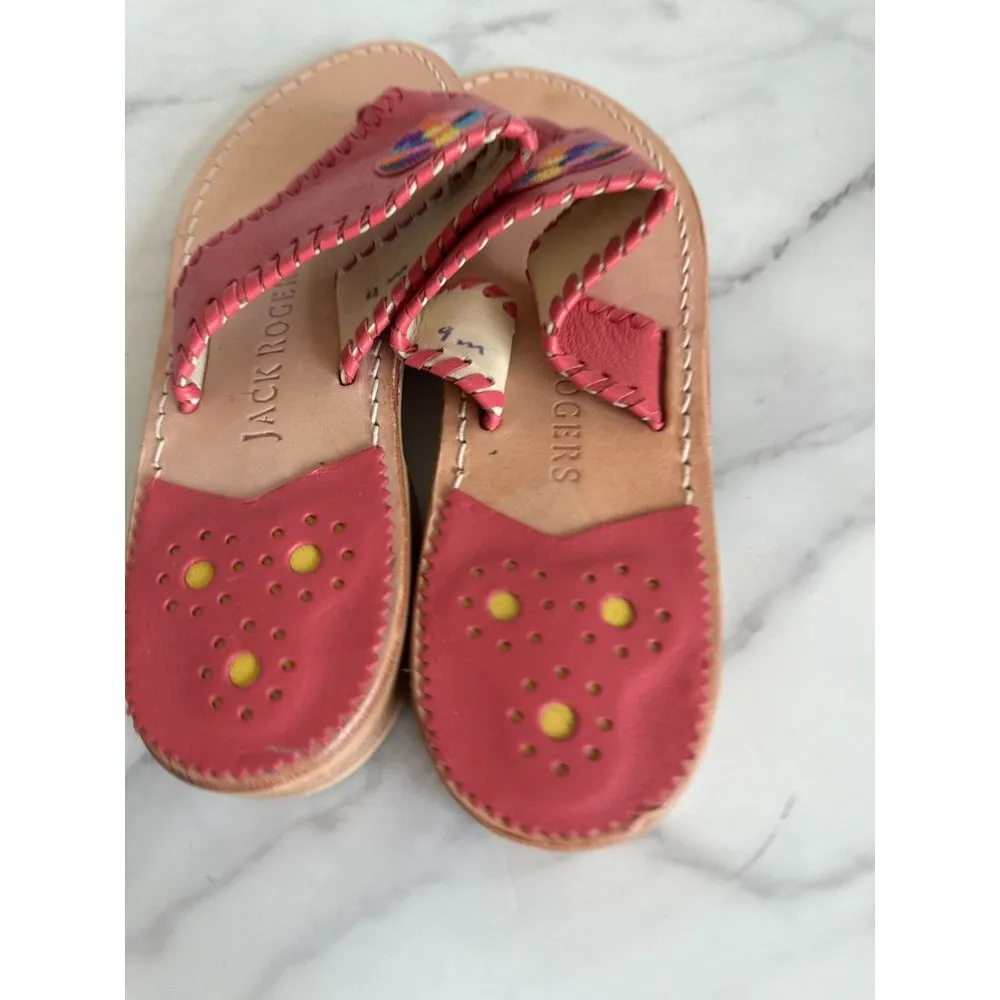 Jack Rogers  Pink Leather Patchwork Sandals Sz 9 - Image 4