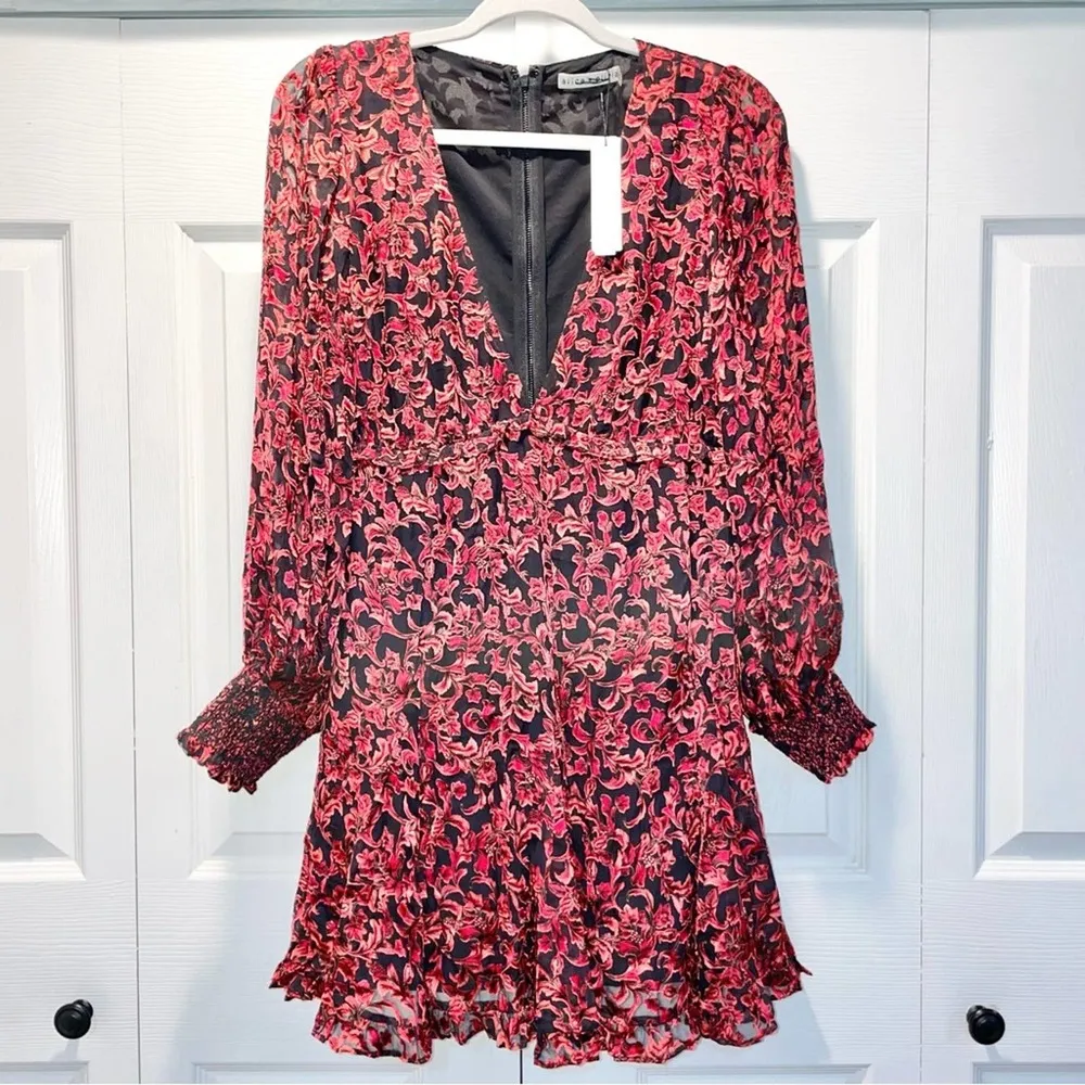 Alice + Olivia  Briar Dress Upstate Scroll Deep Ruby Size 6 - Image 2