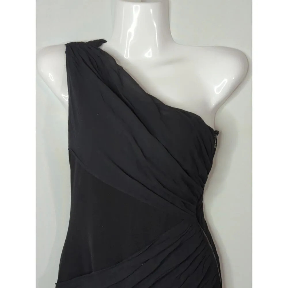 Alice‎ + Olivia Cici One Shoulder Goddess Dress Black Cocktail Mini Bodycon XS - Image 3