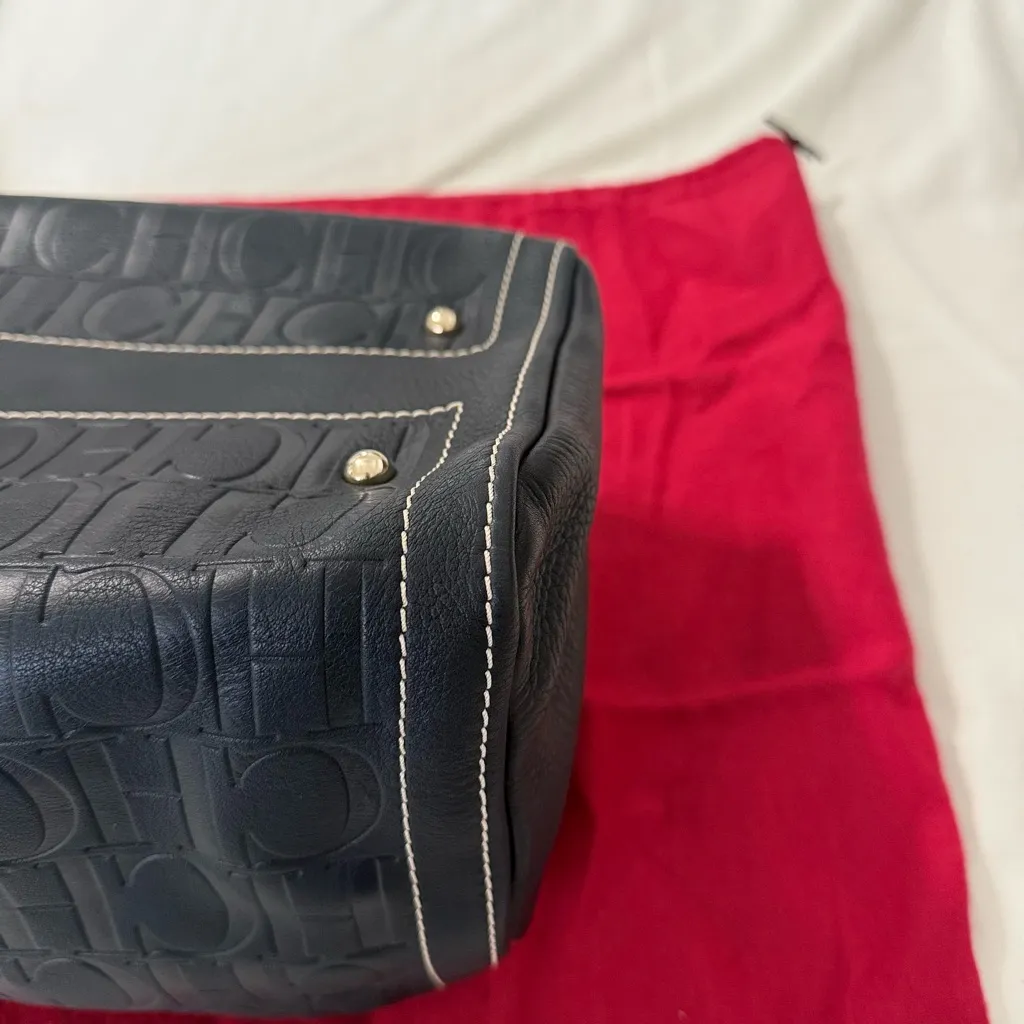 NWOT Authentic Carolina Herrera Black Genuine Leather CHCH ANDY Satchel Bag - Image 10