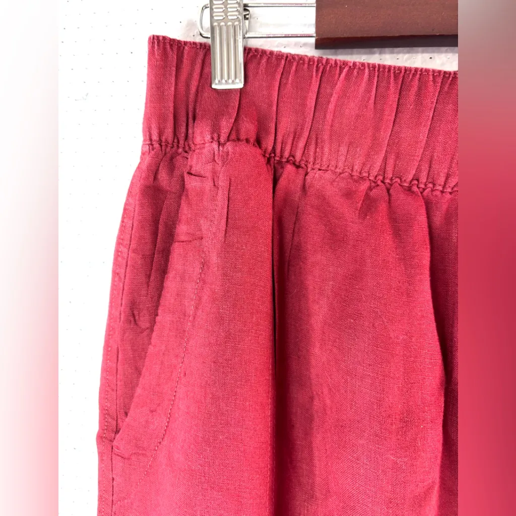 Rachel Zoe L Flax Linen Cargo Red Wide Leg Pants - Image 5