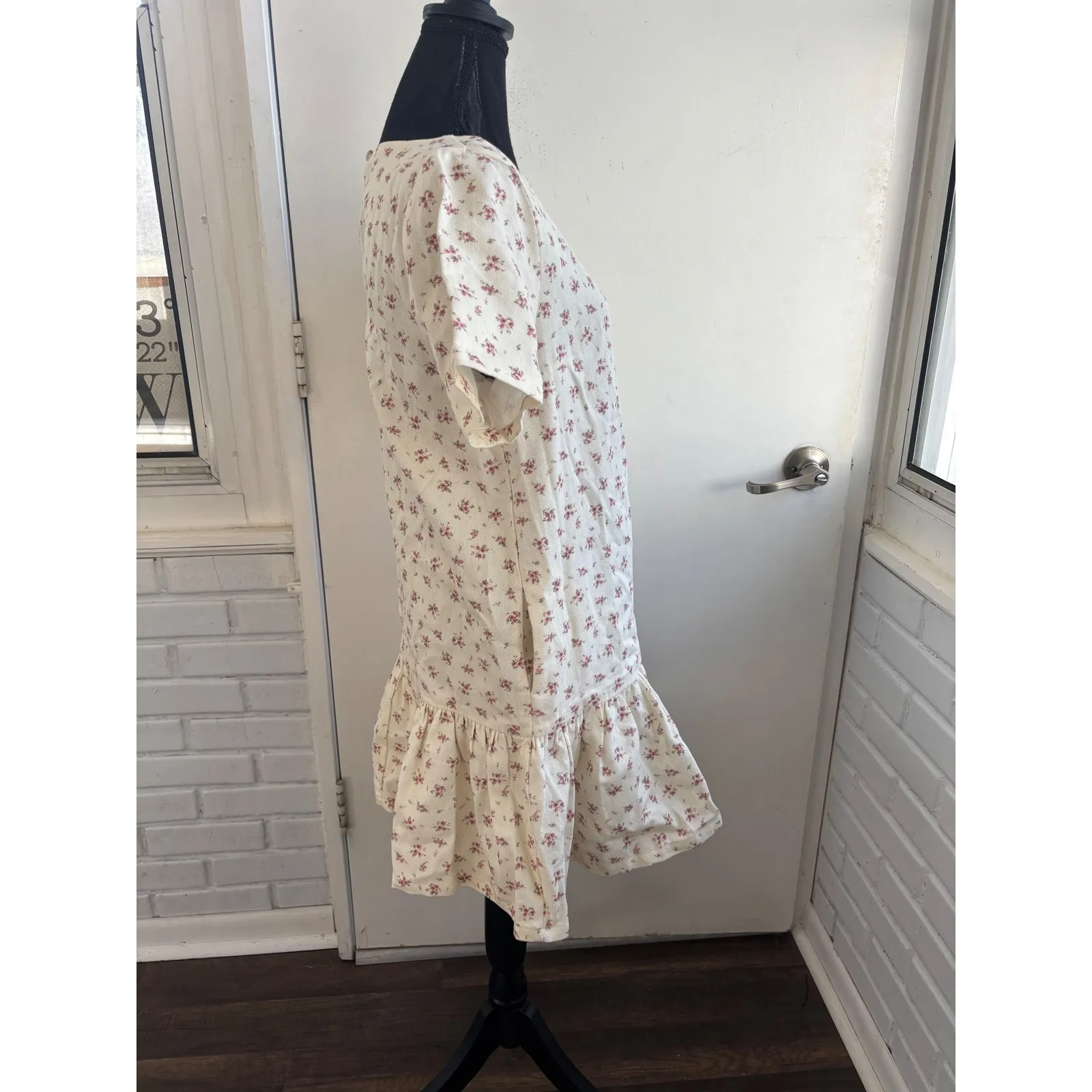 Bohme NWT Ellie Babydoll Dress Medium boho ruffle floral resortwear beach - Image 4