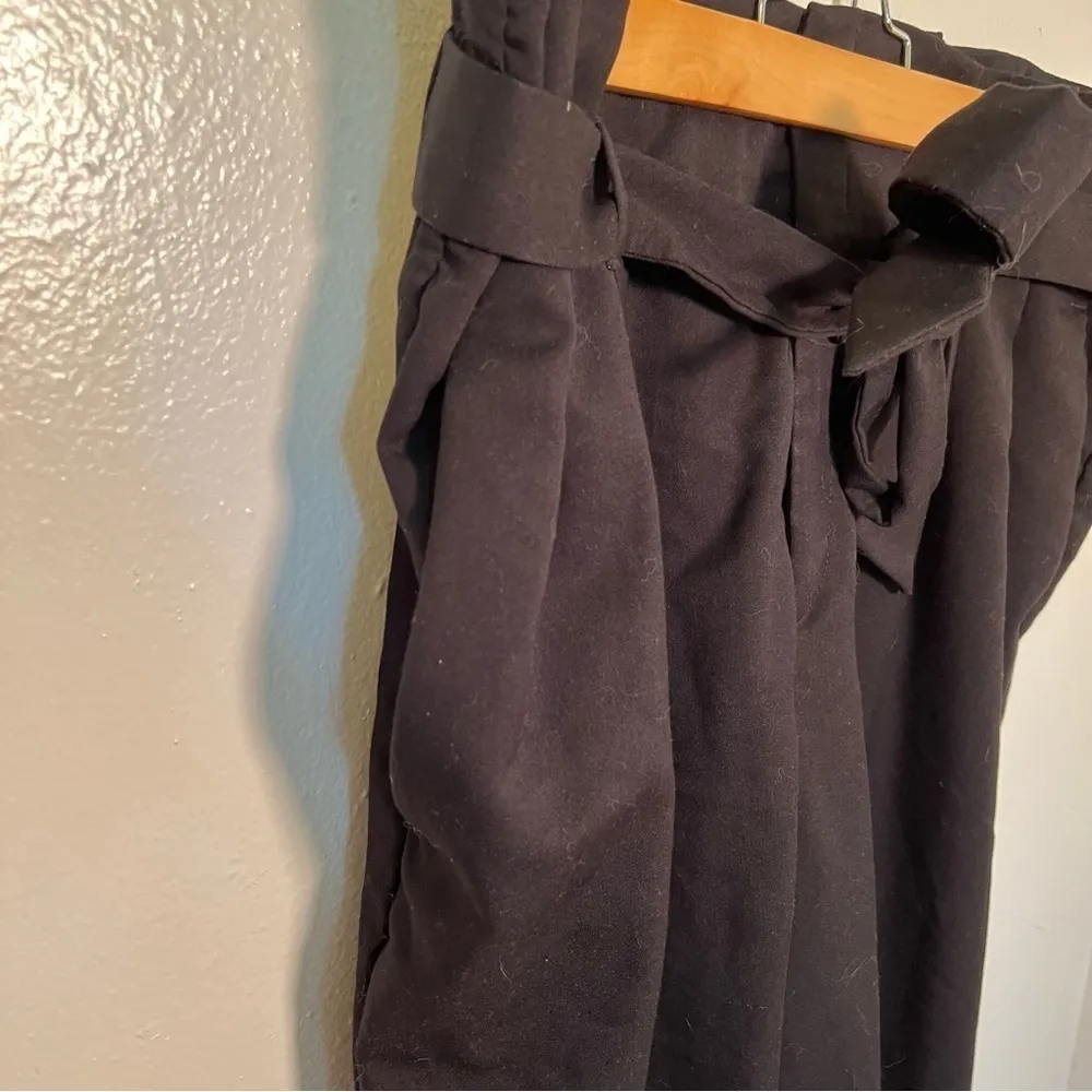 H&M Paper-Bag Waist Pants Black - Image 6