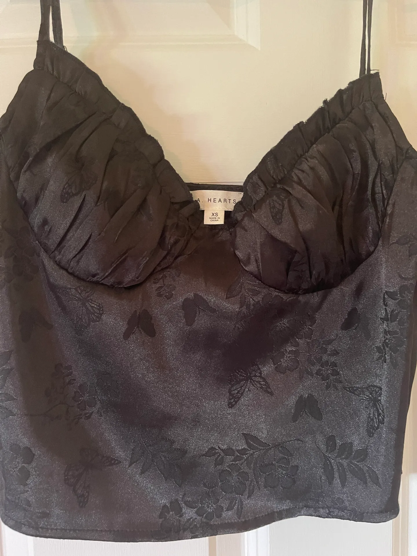 PacSun black silk bustier top - Image 2