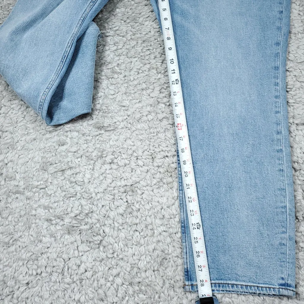 Abercrombie 20 Short 90s Slim Straight Ultra High Rise Jeans Blue Y2K Size 35 - Image 6