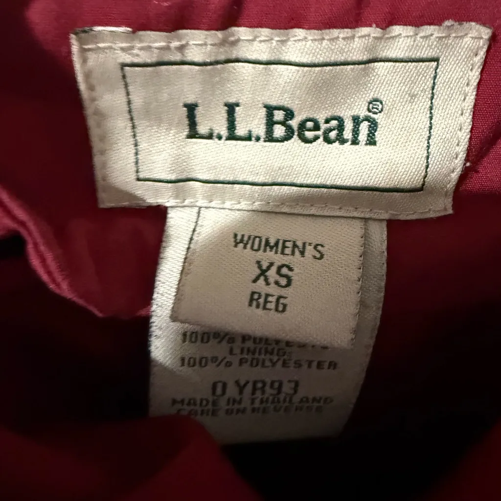 LL Bean Jacket‎ Women's XS Red Trench Coat Wool Blanket Lined Quilted - Image 5