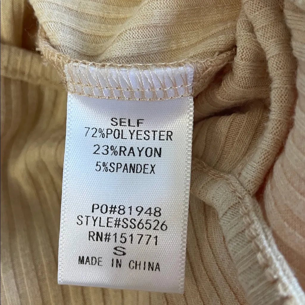 Le Lis Beige Ribbed Tank Top - Image 5