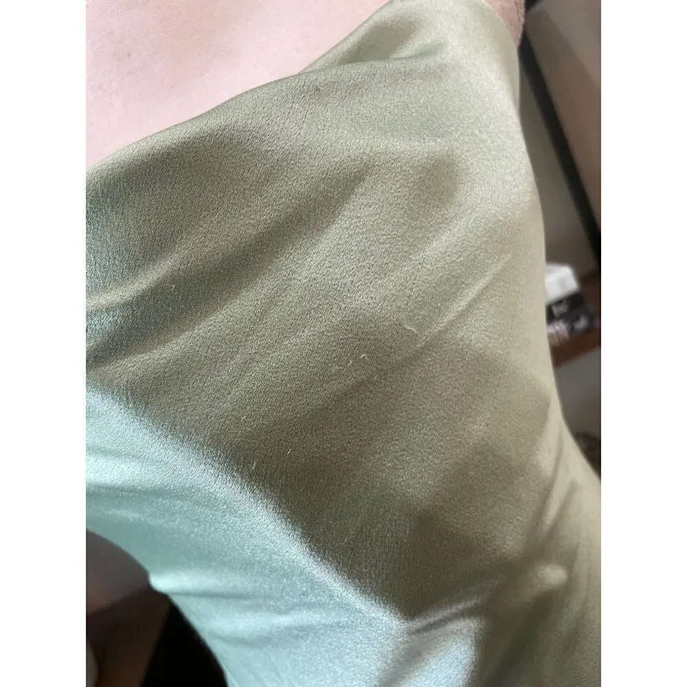 Alice + Olivia Harmony Asymmetrical Midi Dress Green Tea Womens Size 0 - Image 10