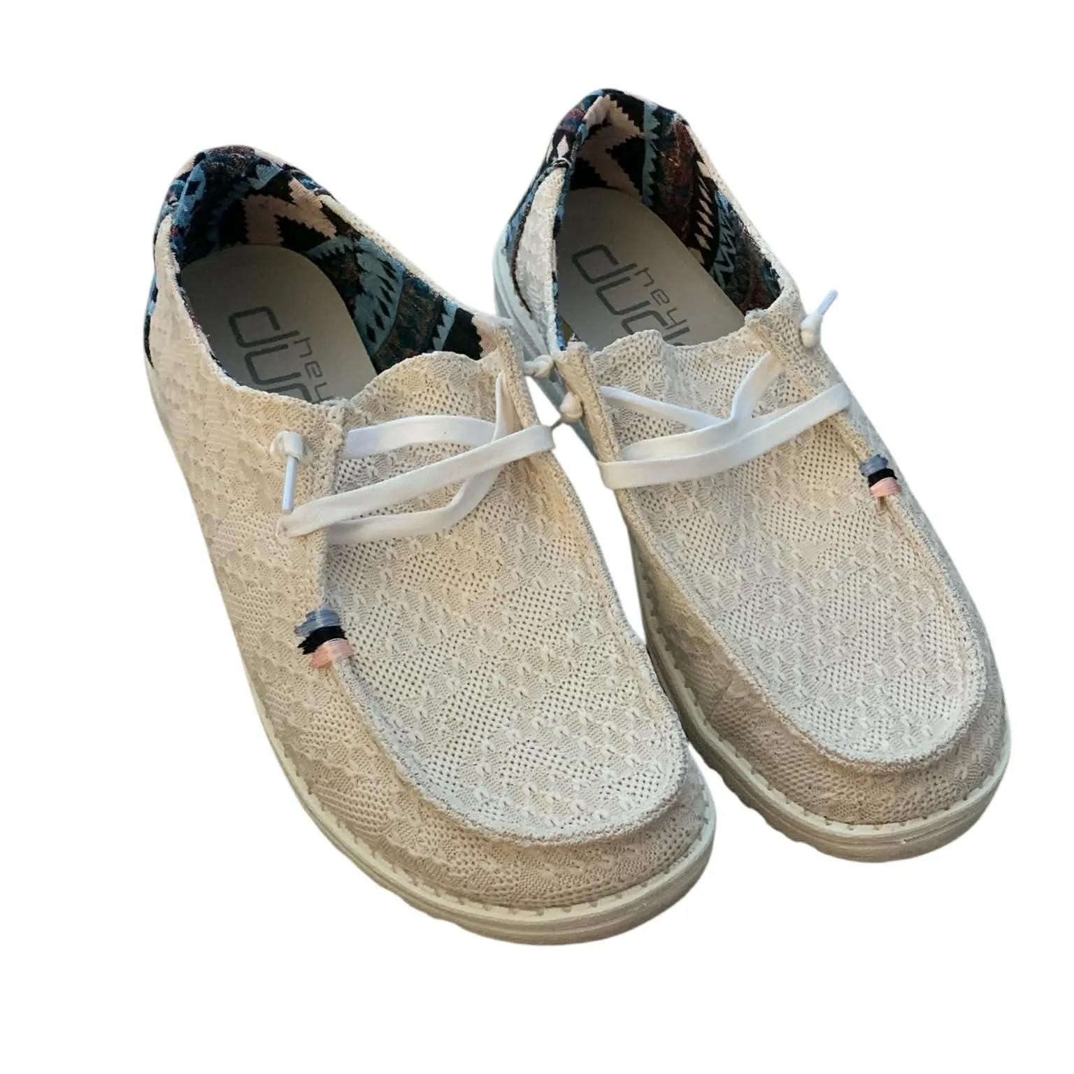 ​Hey Dude Wendy Boho Aztec Light Pink Lace Slip On Mocs Soft Girl Aesthetic 10 - Image 2