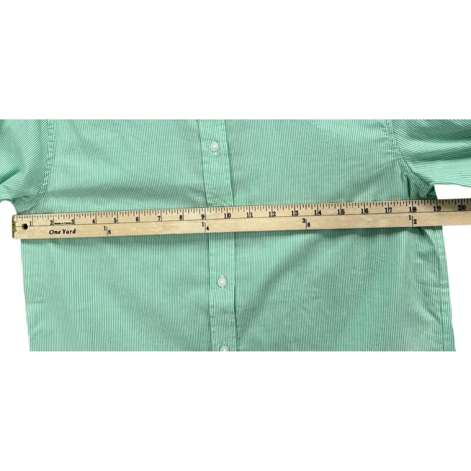 Everlane Shirt Womens XXS Green Button Down Cotton Striped Long Sleeve Classic - Image 5