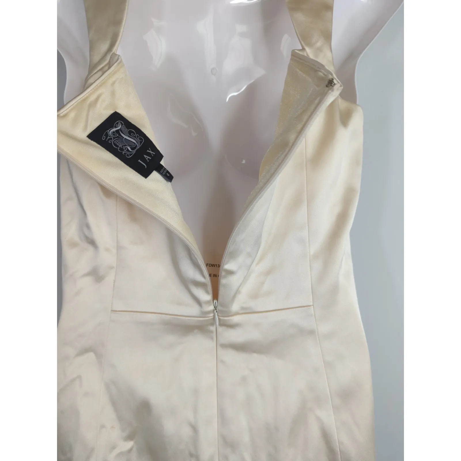 Jax Cream Satin Midi Cocktail Dress‎ Women's Size 4 Party Elegant Formal - Image 7