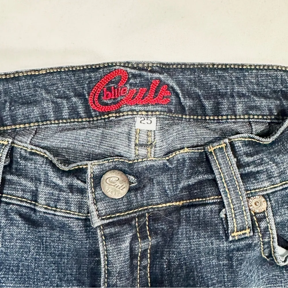 Blue Cult Flare Bell Bottom Dark Wash Jeans Size 25 - Image 2
