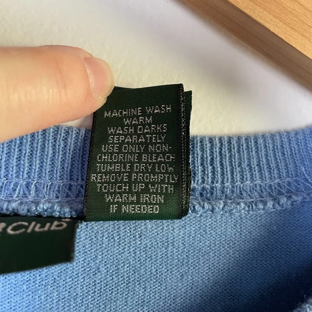 Vintage 90s Hunt Club Short Sleeve Thick Shhort Sleeve HC Blue - Size Small - Image 4