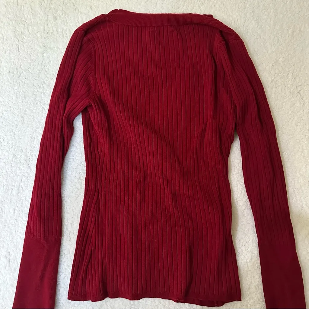 Hillard & Hansons Office Siren Y2K Red/Burgundy Top - Image 2
