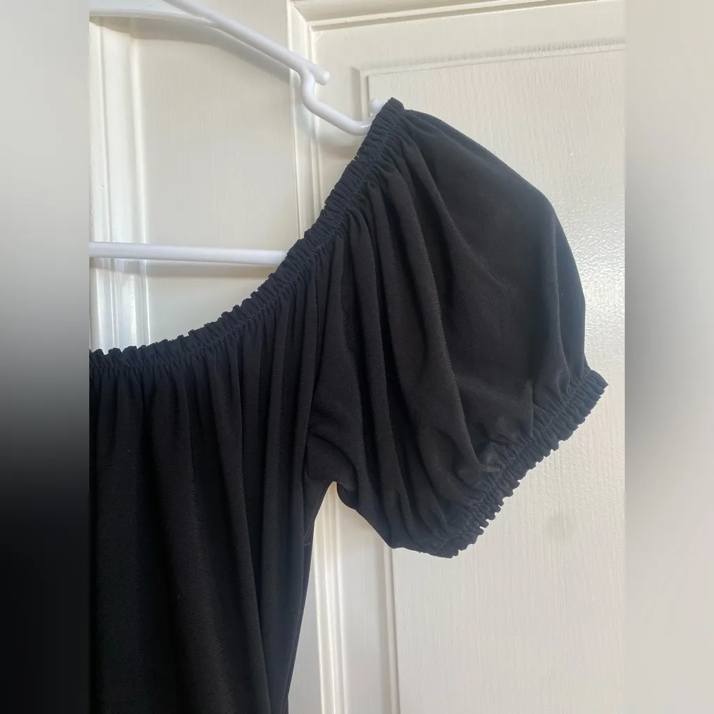 NWT Norma Kamali Black Shirred Sophia Midi Dress - Image 8