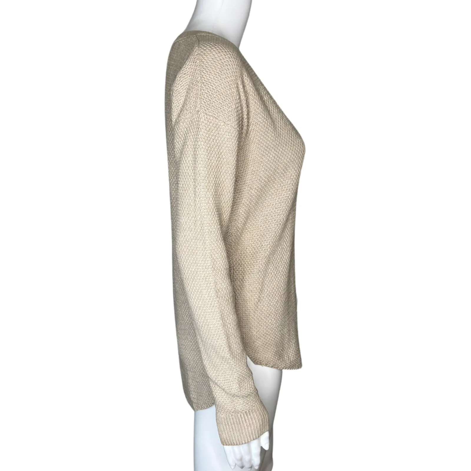 Artizia Wilfred Sweater Womens XXS Biege Silk Cashmere Neutral Minimalist Preppy - Image 2