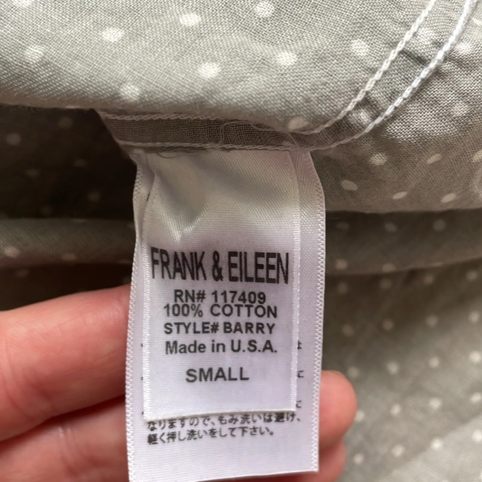 Frank & Eileen Barry Long-Sleeve Polka-Dot Shirt Gray Dots - Image 14