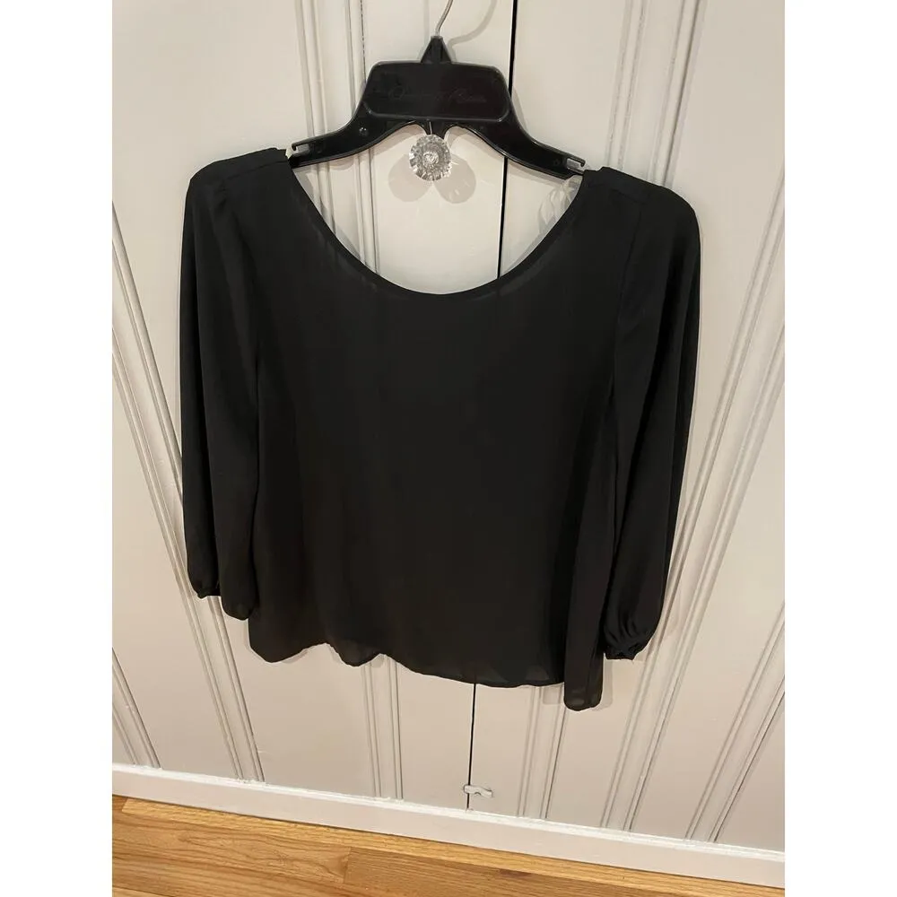 Lovely Day black bow shirt size S/Medium - Image 2