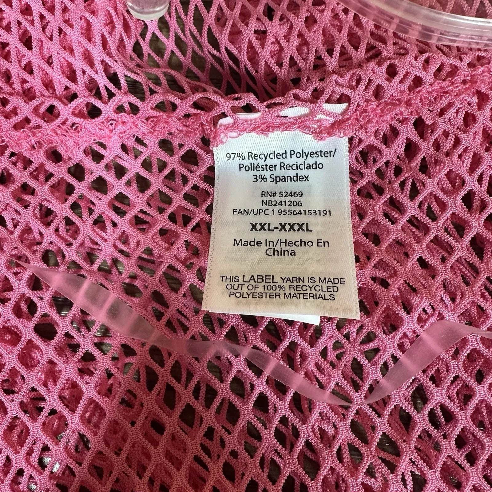 No Boundaries Womens Pink Tie Front Side Slit Mesh Swim Cover Up Sz XXL-XXXL - Image 5