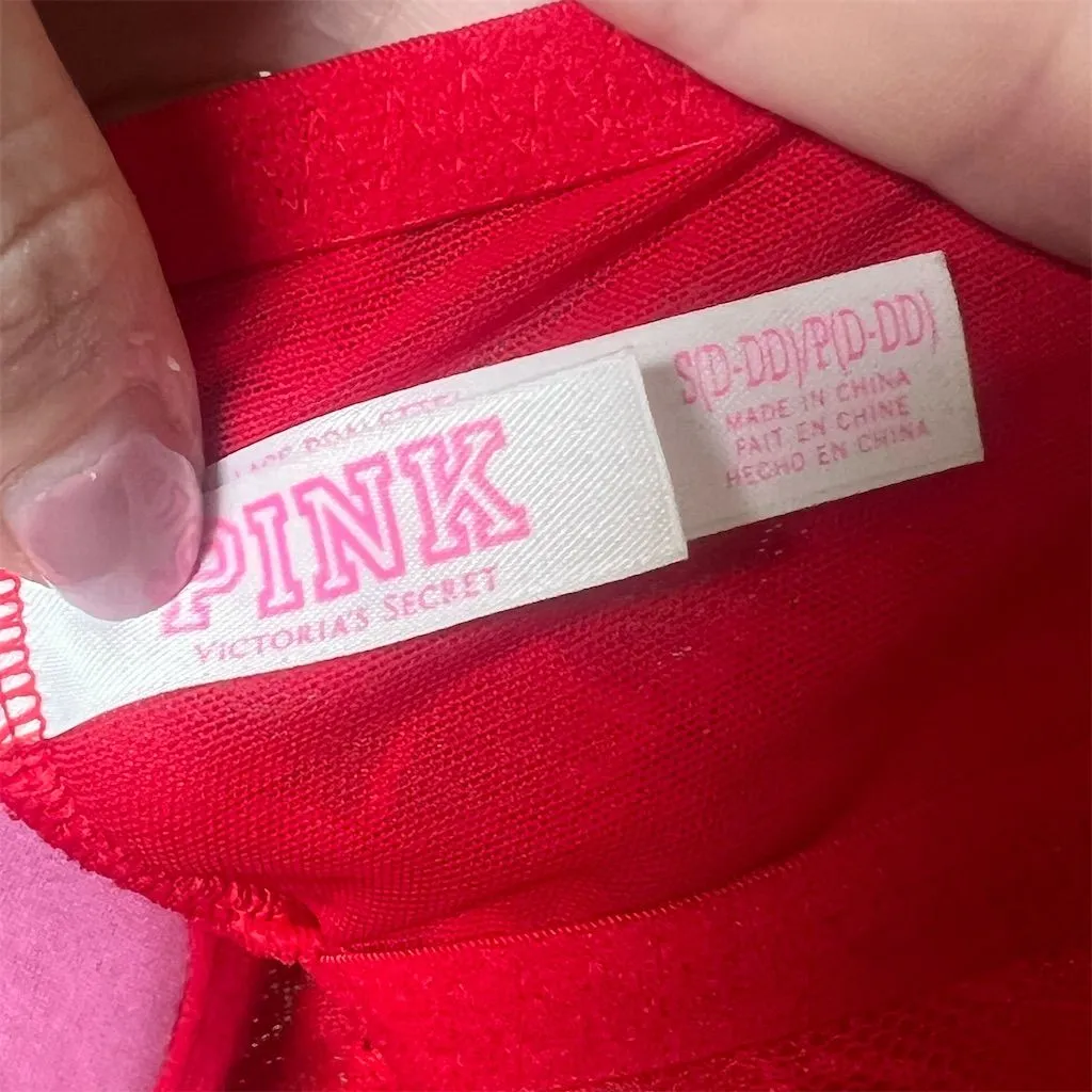 Victoria's Secret PINK Red Lace Push Up Bralette Size SD-DD - Image 10
