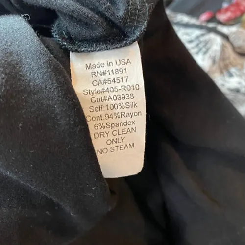 Bailey‎ 44 Donburi Shift Dress Womens Medium Black White Floral Silk Side Tie - Image 9