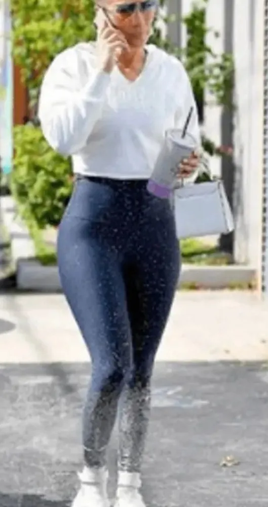 Beyond Yoga Alloy Ombre High Waisted Leggings Navy Blue Silver- Size Medium - Image 1