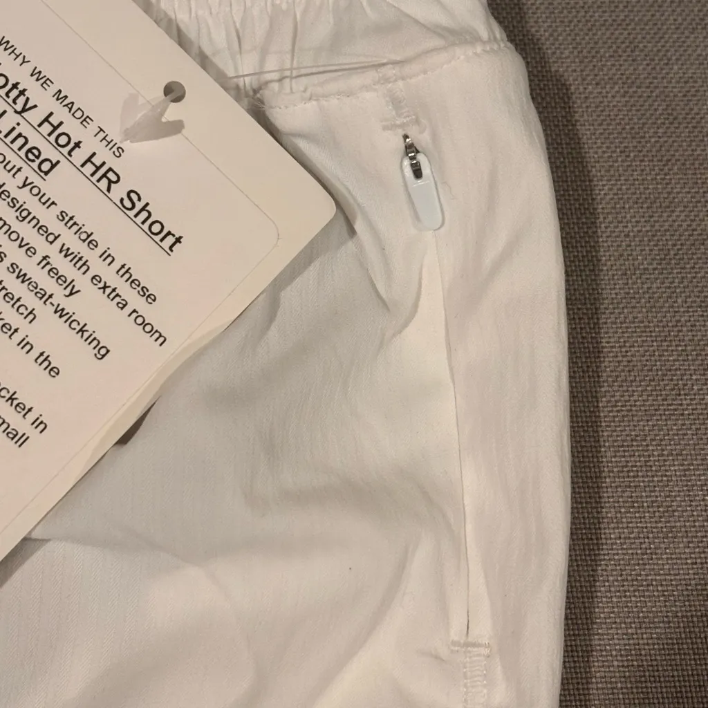 NWT Lululemon Hotty Hot High-Rise Lined Short 4" White Size 10 Tall HR Running - Image 8