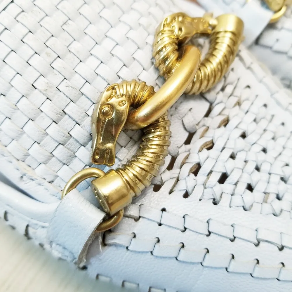 {6M} Tory Burch Jessa Woven Backless Loafer Icy Blue - Image 6