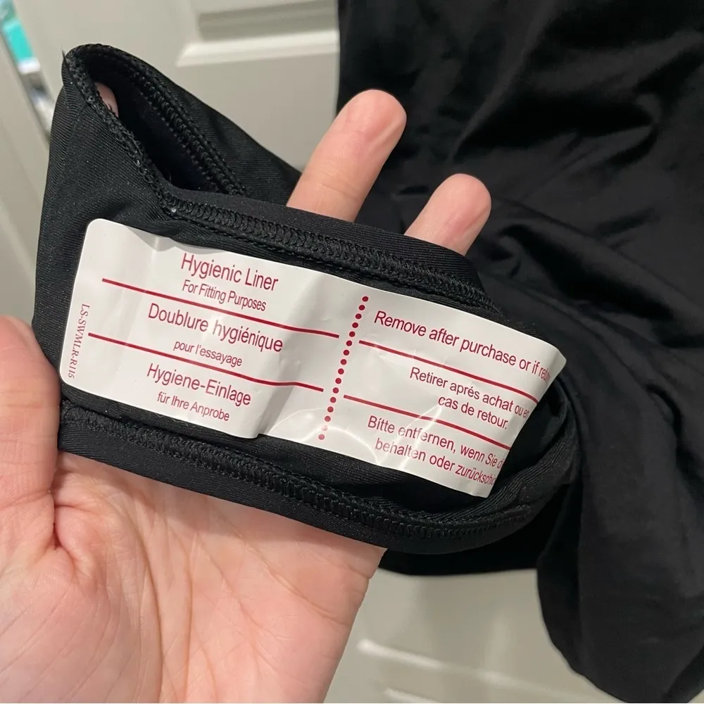 Lands' End NWOT Black and White High Neck One Piece Swim Dress Swimsuit Size 16 - Image 9