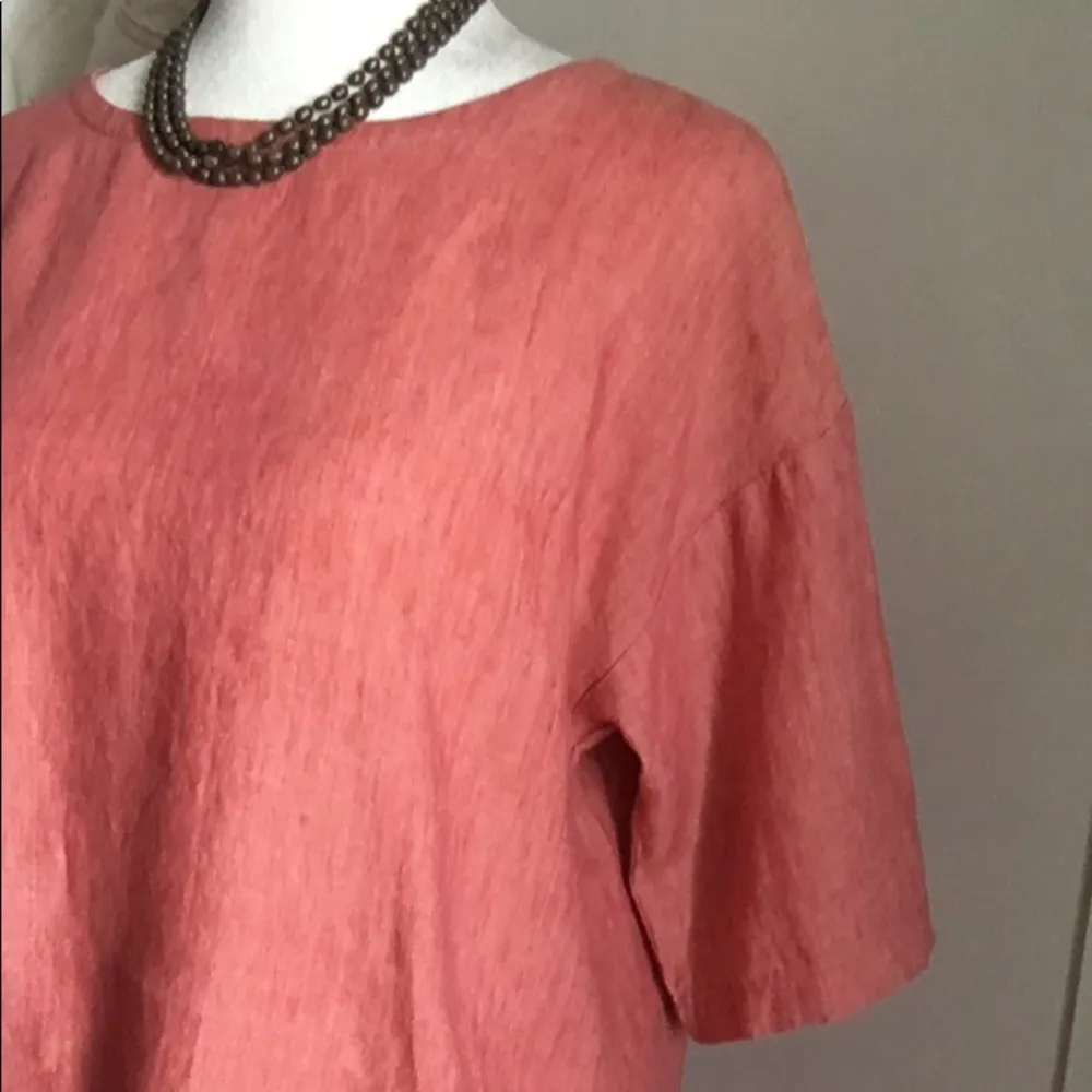 Eileen Fisher Organic Linen Short Sleeve Crew Everyday Essential Shirt - Image 2