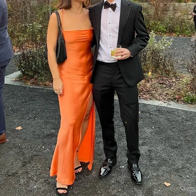 Bec & Bridge Annika Dress Sleeveless Cowl Neck Satin Slip Maxi Gown‎ Orange 4 - Image 6