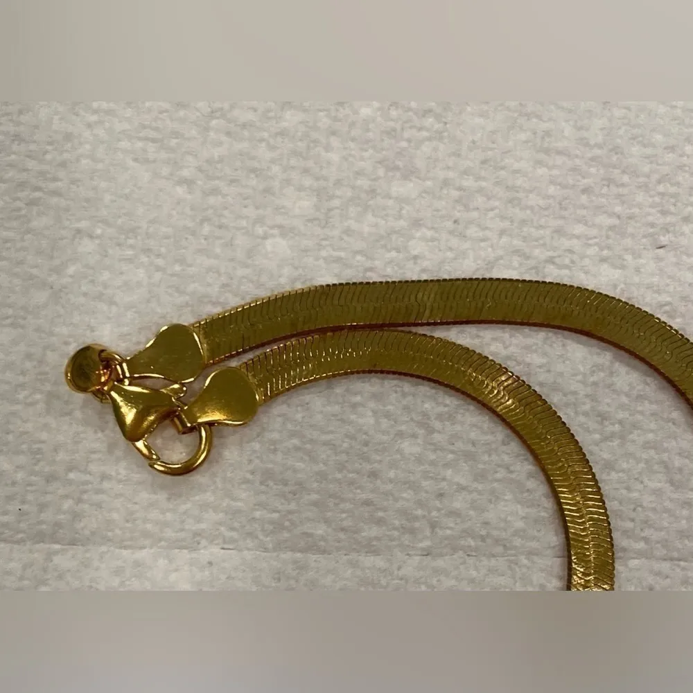 New Gold Bronze 16" Herringbone Necklace - Image 4