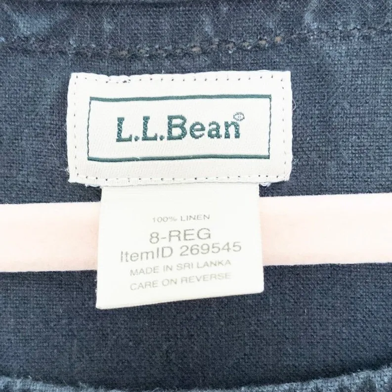 L.L.Bean Womens Linen Dress Size 8 Navy Classic Minimalist Casual Coastal Summer Blue - Image 5