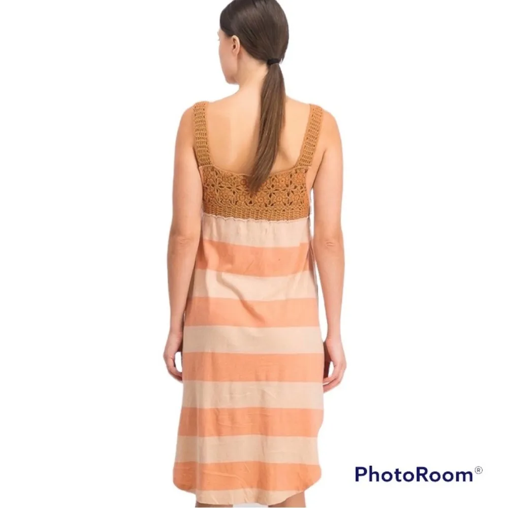 NEW Free People We The Free Striped Crochet Neck Sleeveless Luca Dress size XS - Image 3