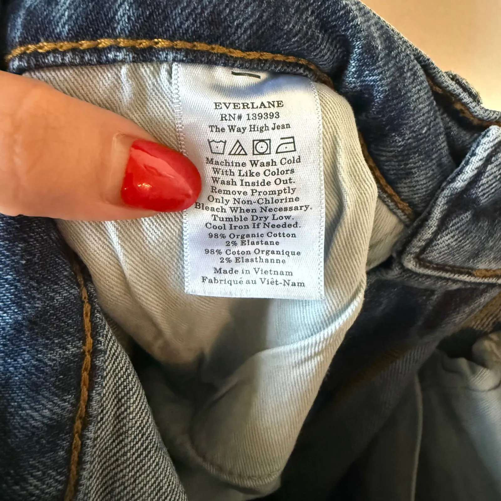 Everlane The Way High Jean Straight Leg Organic Cotton Denim Blue Jeans‎ Sz 23 - Image 6