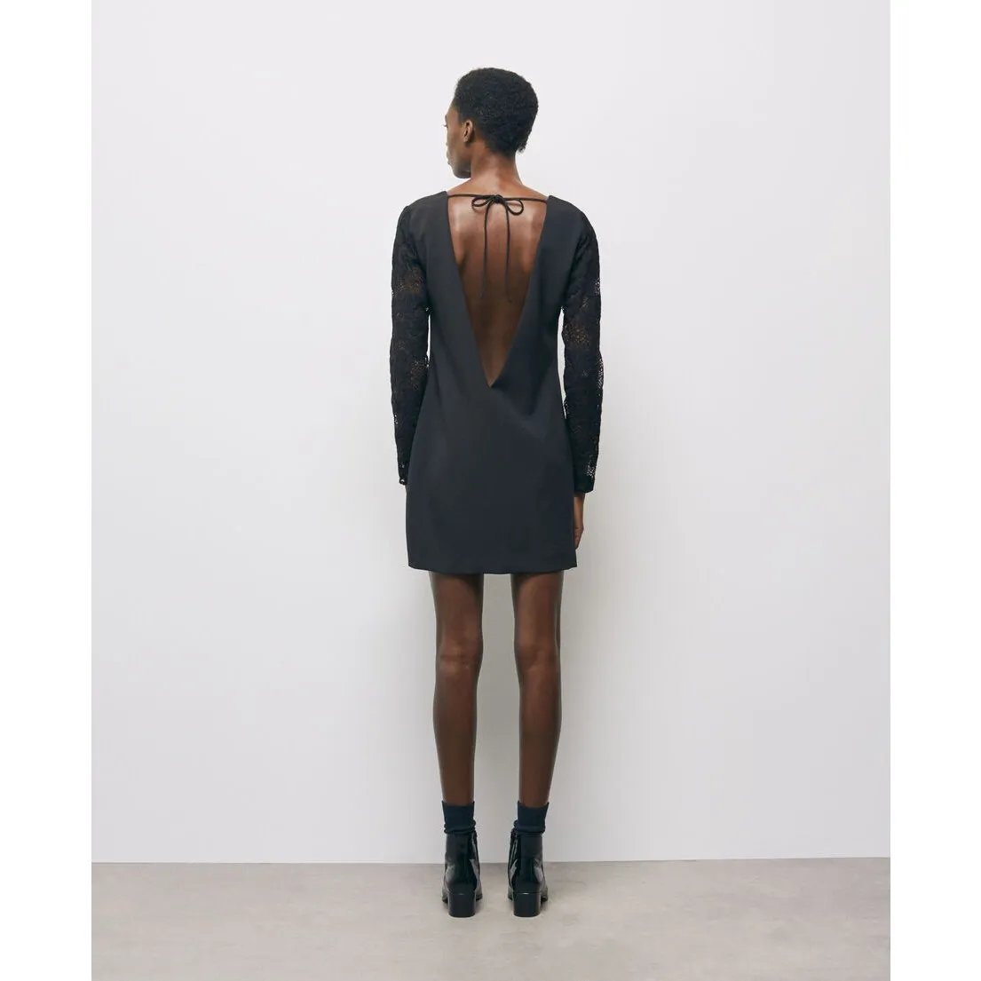 The Kooples‎ Lace Sleeve Crepe Mini Dress Size Small New with Tags - Image 3