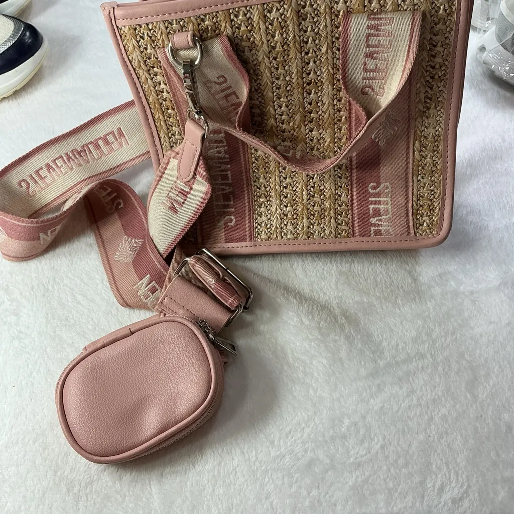 Steve Madden Pink and Tan Tote Bag - Image 2