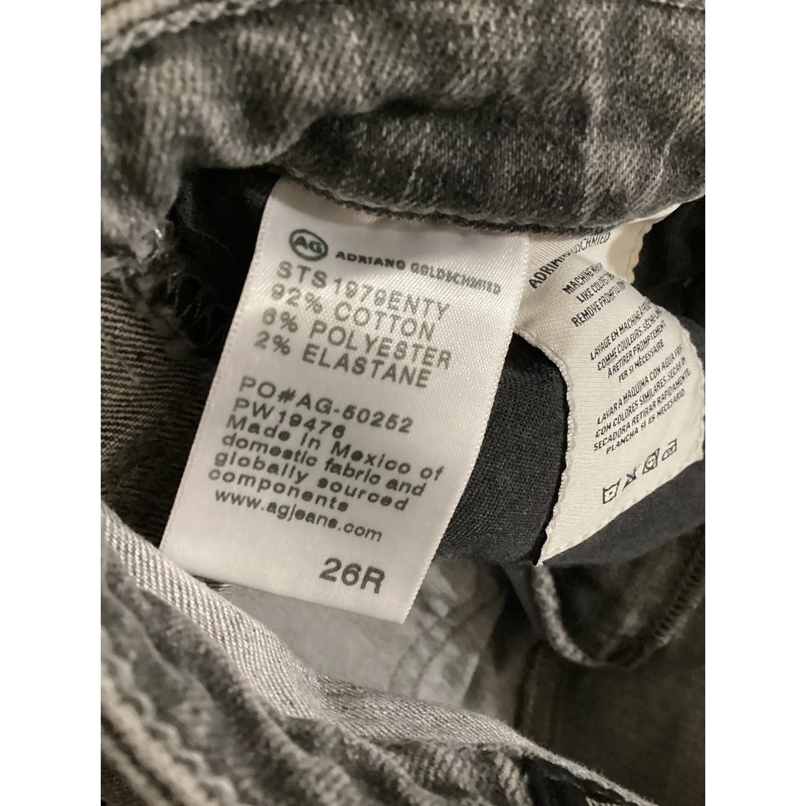 AG Adriano Goldschmied Alexis High Rise Vintage Straight Jeans Grey Wash 26R - Image 7