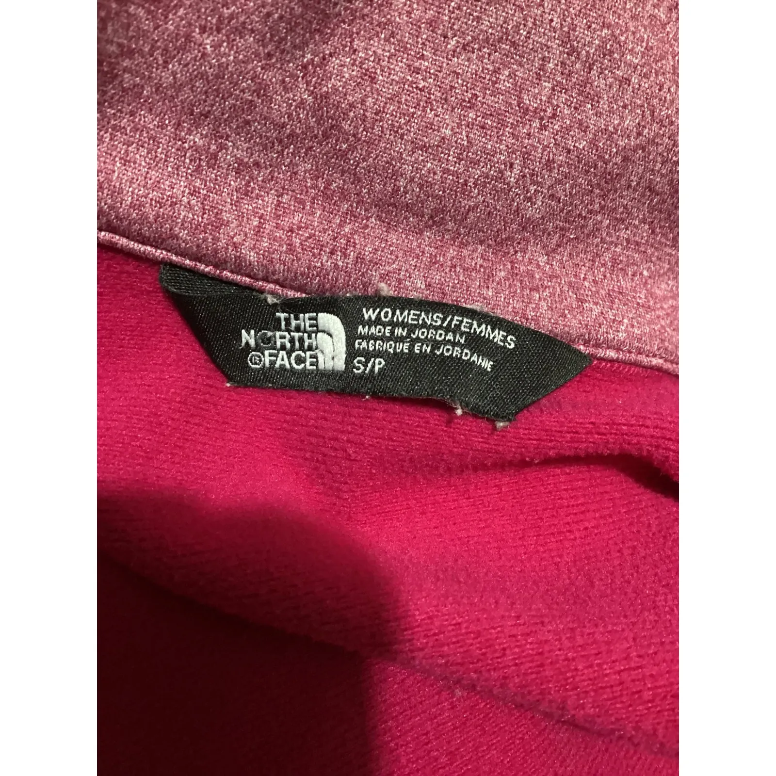 The North Face Womens Full Zip Jacket Fuchsia Pink Heathered Fleece Size S - Image 5